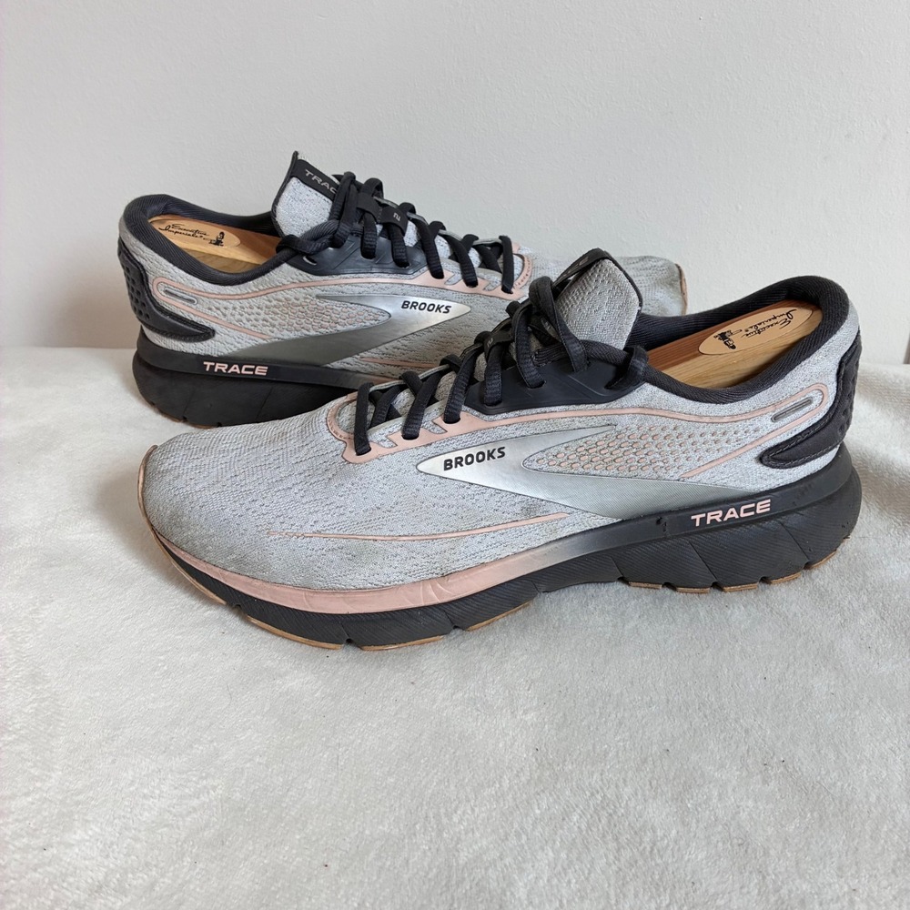 Brooks Trace 2 Womens Running Shoes Grey Black Peach 1203751B002 Size 9